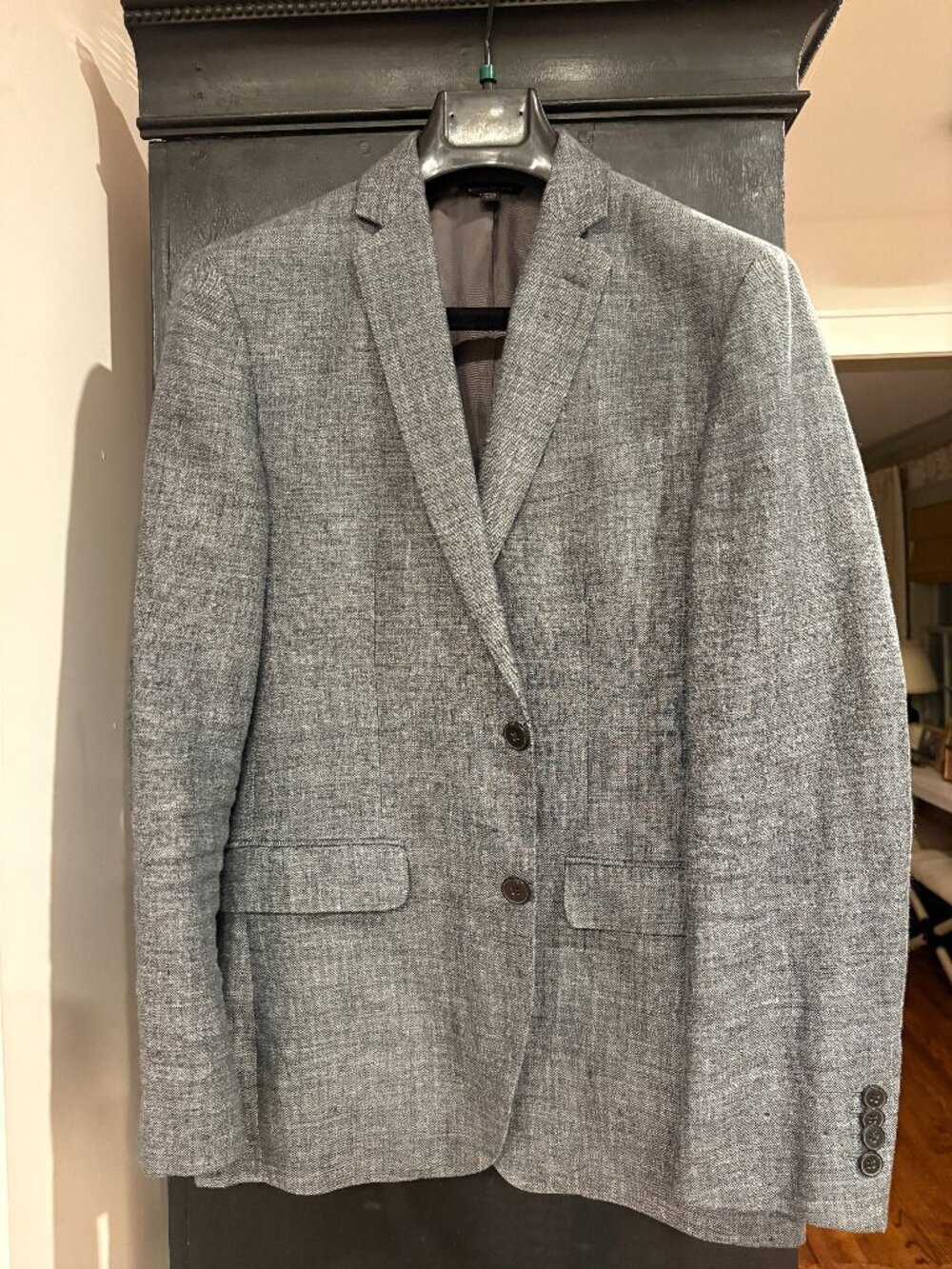 Banana Republic Mens Linen Blazer in Grey | 36S | FREE SHIPPING!